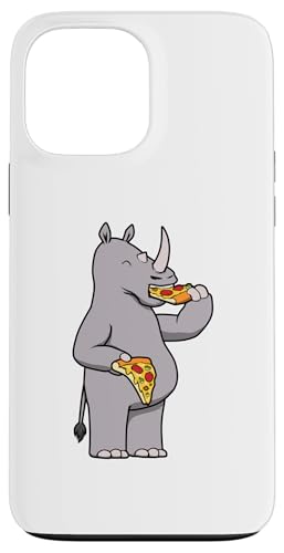 Hülle für iPhone 13 Pro Max Rhino Pizza Essen Ironisches italienisches Essen von Coole Nashörner Outdoor-Wildnis-Tiere