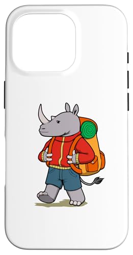 Hülle für iPhone 16 Pro Nashorn Wandern Hobby Berge Wanderer von Coole Nashörner Outdoor-Wildnis-Tiere