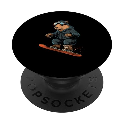 Tiere Die Snowboarden- Biber auf dem Snowboard PopSockets Klebender PopGrip von Coole Tiere Auf Dem Snowboard