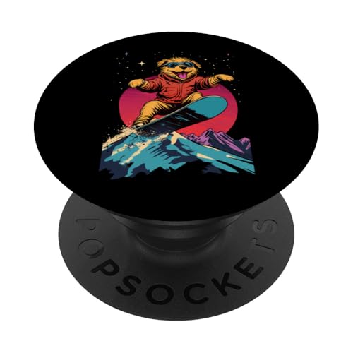 Tiere Die Snowboarden- Hund auf dem Snowboard PopSockets Klebender PopGrip von Coole Tiere Auf Dem Snowboard