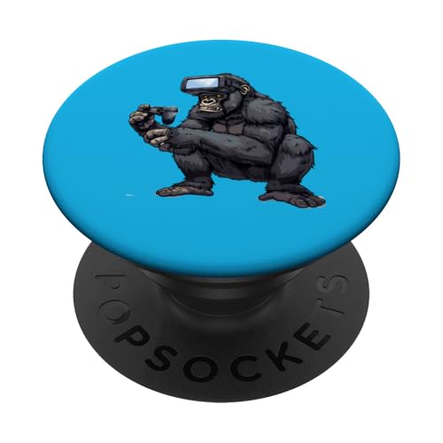 Zockende Tiere- Gorilla spielt Konsolen-Videospiele PopSockets mit austauschbarem PopGrip von Coole Tiere Die Zocken Und Videospiele Spielen