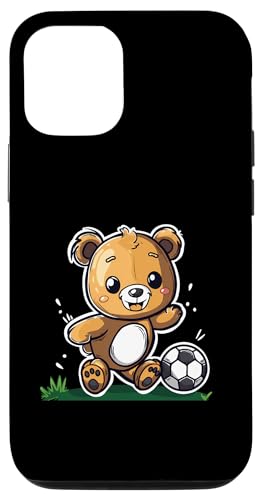 Hülle für iPhone 15 Tiere spielen Fußball - Bär spielt Fußball von Coole Tiere spielen Fußball- Fußballtiere