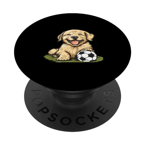 Tiere spielen Fußball -Golden Retriever Hund spielt Fußball PopSockets mit austauschbarem PopGrip von Coole Tiere spielen Fußball- Fußballtiere