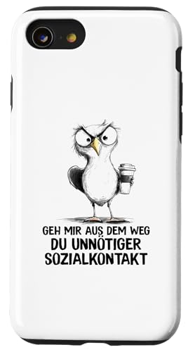 Hülle für iPhone SE (2020) / 7 / 8 Geh mir aus dem Weg Du unnötiger Sozialkontakt Möwe von Coole witzige Statement Sprüche