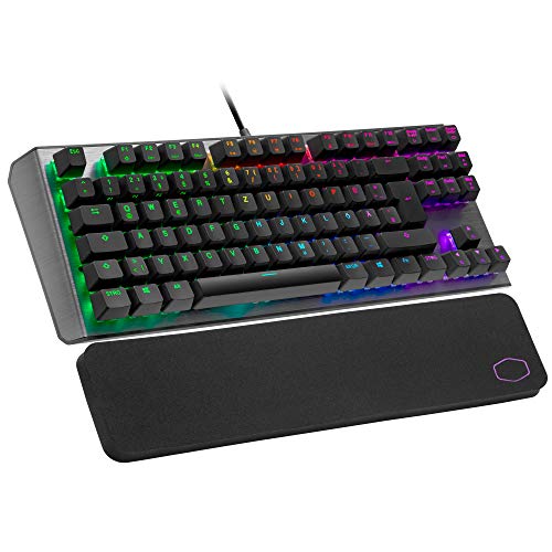 Cooler Master CK530 V2 Mechanische Gaming-Tastatur ohne Nummernblock, kabelgebundene Tastatur mit RGB-Hintergrundbeleuchtung & Handballenauflage, On-the-Fly-Steuerung - DE Layout / rote TTC-Schalter von Cooler Master