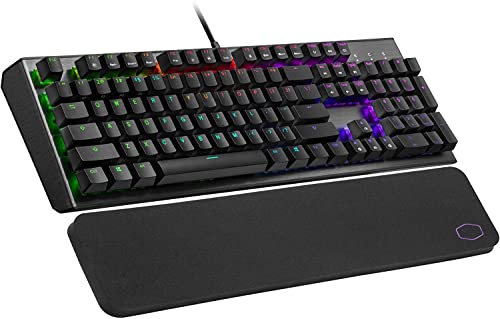 Cooler Master CK550 V2 Mechanische Gaming-Tastatur, kabelgebundene Tastatur mit RGB-Hintergrundbeleuchtung & Handballenauflage, On-the-Fly-Steuerung - ES Layout / rote TTC-Schalter von Cooler Master