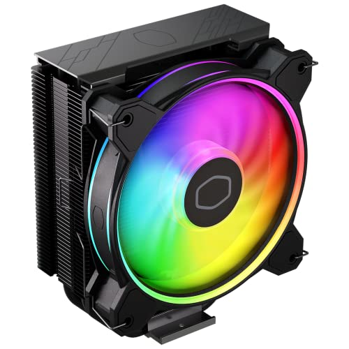 Cooler Master Hyper 212 Halo Black CPU-Luftkühler, 120 Halo² PWM Lüfter, Dual Loop ARGB, Aluminium-Oberabdeckung, 4 Kupfer-Wärmerohre, 154 mm hoch, AMD Ryzen AM5|AM4, Intel LGA 1851|1700|1200 von Cooler Master