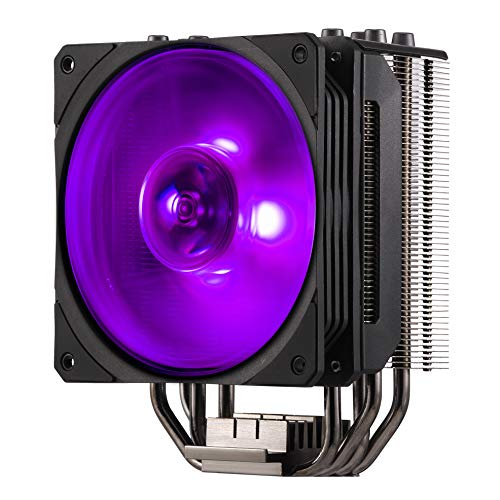 Cooler Master Hyper 212 RGB CPU Kühler schwarz - Stilvoll mit Farbeffekten - 4 Heatpipes mit Lamellen, SF120R RGB-Lüfter von Cooler Master