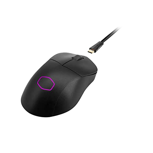 Cooler Master MM731 RGB-LED ultraleichte 59g Hybrid Gaming Maus – Optischer PixArt PAW3370-Sensor (19K DPI), 70 Millionen Klicks Optische Schalter, MasterPlus+ (38K DPI, nur PC) - Mattschwarz von Cooler Master