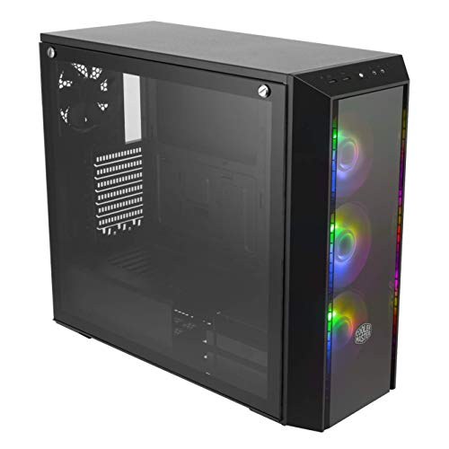 Cooler Master MasterBox Pro 5 ARGB ATX Mid-Tower mit anpassbarem Layout E-ATX bis zu 10,5 Zoll, DarkMirror-Frontplatte, gehärtetes Glas, DREI 120 mm ARGB-Beleuchtungslüfter von Cooler Master