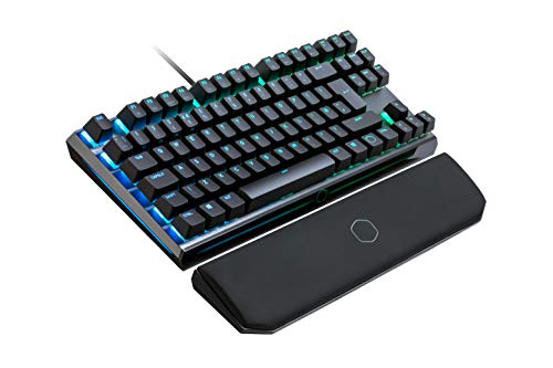 Cooler Master MasterKeys MK730 - Mechanische kompakte RGB Gaming-Tastatur ohne Nummernblock, Gehäuse aus gebürstetem Aluminium, abnehmbare magnetische Handballenauflage, UK-Layout, Cherry MX Red von Cooler Master