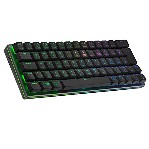 Cooler Master SK622 Gaming-Tastatur, 60%-Konfiguration, mechanische Schalter mit niedrigem Profil, RGB-Beleuchtung, Bluetooth-& Kabelverbindung, Apple/PC/Smartphone-kompatibel - DE Layout von Cooler Master