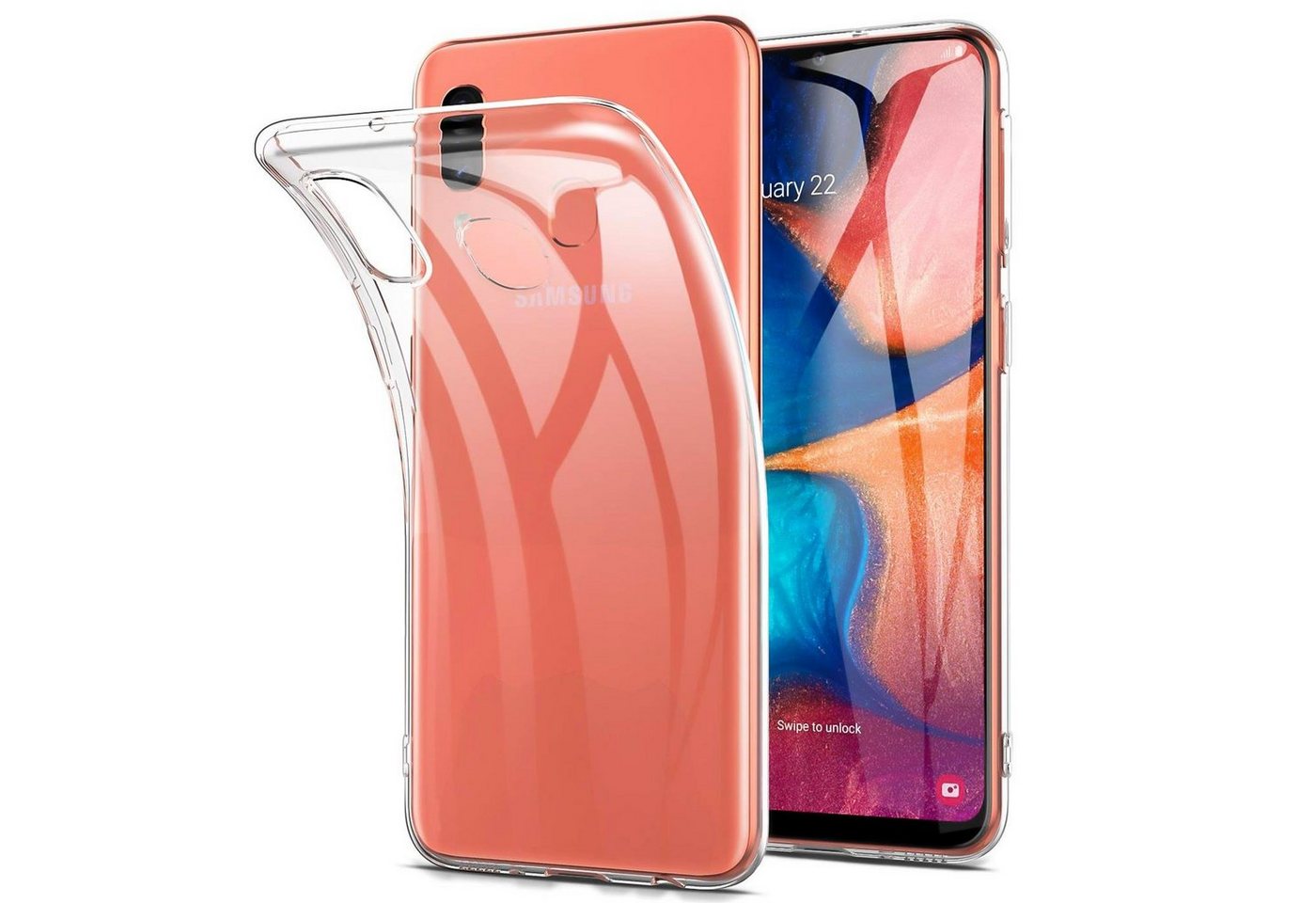 CoolGadget Handyhülle Transparent Ultra Slim Case für Samsung Galaxy A20e 5,8 Zoll, Silikon Hülle Dünne Schutzhülle für Samsung A20e Hülle von Coolgadget