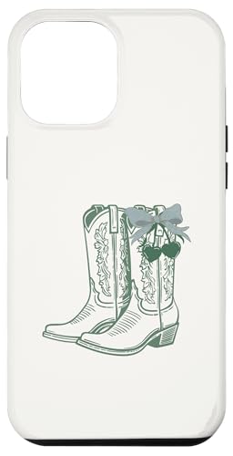 Hülle für iPhone 12 Pro Max Grüne Cowboystiefel Schleifen Kirsche Kokette Ästhetik von Coquette Aesthetic Graphics