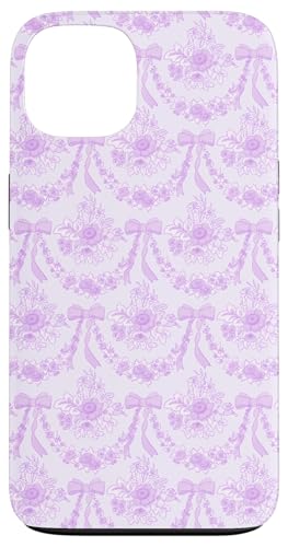 Hülle für iPhone 13 Kokette Mauve Blumen und Schleifen Ästhetisches Blumenmuster von Coquette Aesthetic Patterns