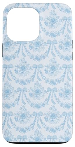 Hülle für iPhone 13 Pro Max Kokette hellblaue Blumen & Schleifen Ästhetisches Blumenmuster von Coquette Aesthetic Patterns