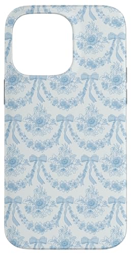 Hülle für iPhone 14 Pro Max Kokette Kornblumenblau Blumen und Schleifen Blumenmuster von Coquette Aesthetic Patterns