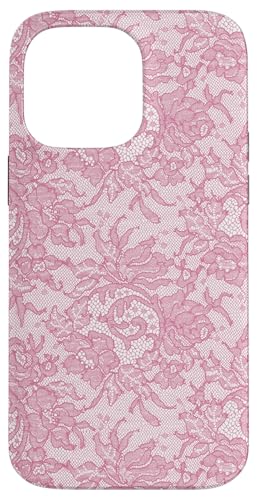 Hülle für iPhone 14 Pro Max Vintage Rosa Spitze mit Blumen von Coquette Aesthetic Patterns