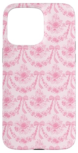 Hülle für iPhone 15 Pro Max Kokette rosa Blumen und Schleifen Ästhetisches Blumenmuster von Coquette Aesthetic Patterns