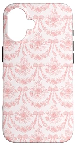 Hülle für iPhone 16 Coquette Coral Pfirsichblumen und Schleifen Blumenmuster von Coquette Aesthetic Patterns