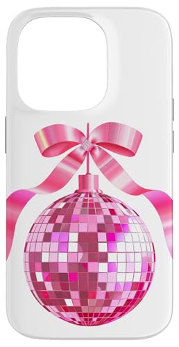 Hülle für iPhone 14 Pro Coquette Discokugel mit rosa Schleife von Coquette Disco Ball Christmas Festive Holiday