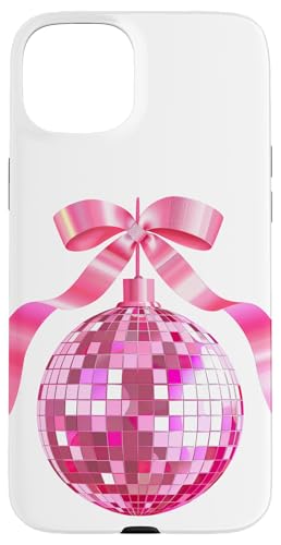 Hülle für iPhone 15 Plus Coquette Discokugel mit rosa Schleife von Coquette Disco Ball Christmas Festive Holiday