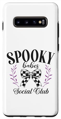 Hülle für Galaxy S10+ Spooky Babes Social Club Dunkle Kokette mit schwarzer Schleife für Halloween von Coquette Halloween Tees NYC