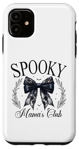 Hülle für iPhone 11 Spooky Mamas Club Social Halloween-Schleife, dunkle Kokette, Schwarz von Coquette Halloween Tees NYC