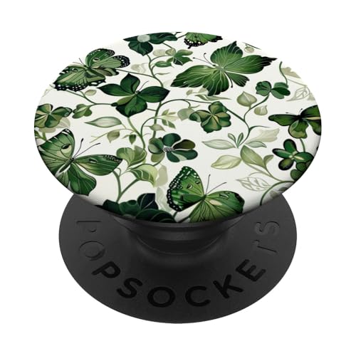 Coquette Vintage Schmetterling Blume Toile Grün Muster PopSockets mit austauschbarem PopGrip von Coquette Vintage Butterfly Flower Toile Pattern