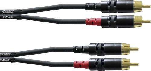 Cordial CFU 0,9 CC Audio Adapterkabel [2x Cinch-Stecker - 2x Cinch-Stecker] 0.90m Schwarz von Cordial