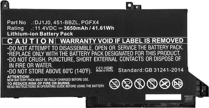 CoreParts - Laptop-Batterie - Lithium-Ionen - 3650 mAh - 41.6 Wh - Schwarz - für Dell Latitude 7280, 7480 von CoreParts