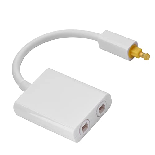 Cornesty Dual Port Digital Optische Audio -Splitter -Adapter -Kabel 1 in 2 Out Ideal für AV -Empfänger TV White (Weiß) von Cornesty