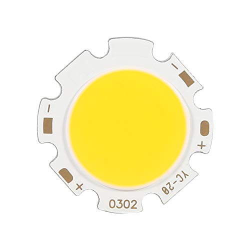 Runde COB 3W LED-Chip-Glühlampe, Langlebige Hochleistungslampe für Videokamera-Aquarien [Warmweiß/Naturweiß/Weiß] (Warmes Licht 3000K) von Cornesty