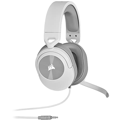 CORSAIR HS55 STEREO Leichtes Kabelgebundenes Gaming-Headset - Omnidirektionales Mikrofon - Neodym-Treiber - PC, Mac, Xbox, Nintendo Switch, Mobile - Weiß von Corsair