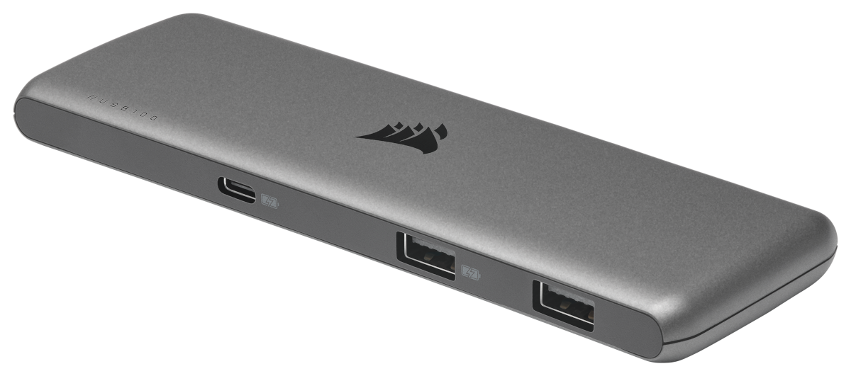 CORSAIR USB100 7-Port USB Type-C/USB Type-A Hub, 3x USB-C-Super- Speed- und 4x USB-A-SuperSpeed-Anschlüsse, Plug Play von Corsair