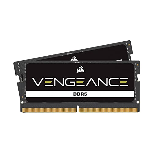 CORSAIR Vengeance DDR5 SODIMM 32GB (2x16GB) DDR5 5200MHz C44 Kompatibel Mit Fast Allen Intel- Und AMD-Systemen, Einfache Installation, Schnellere Ladezeiten, XMP 3.0 - Schwarz (CMSX32GX5M2A5200C44) von Corsair