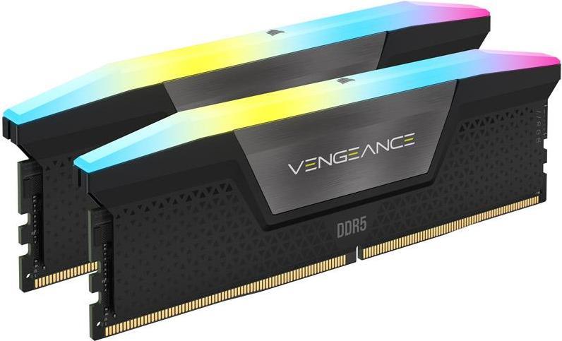 CORSAIR Vengeance RGB - DDR5 - Kit - 32GB: 2 x 16GB - DIMM 288-PIN - 5200 MHz / PC5-41600 - CL40 Schwarz (CMH32GX5M2B5200C40) von Corsair