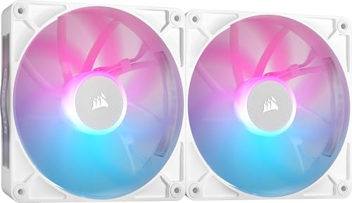 CORSAIR iCUE LINK RX140 RGB 140mm PWM-Lüfters mit iCUE LINK System Hub - Magnetisches Kuppellager - Dual Pack - Weiß von Corsair