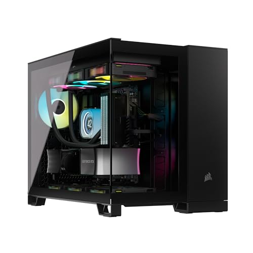 CORSAIR iCUE Link 2500X RGB gehärtetes Glas mATX Mid-Tower Dual Chamber PC Gehäuse - 2X CORSAIR RX120 RGB Lüfter im Lieferumfang enthalten - Breite Kühlflexibilität - Reverse Connection Motherboard von Corsair