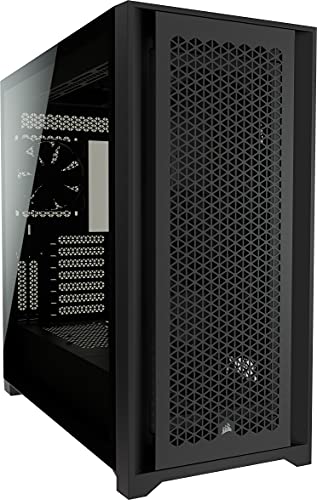 Corsair 5000D Airflow Mid-Tower-ATX-PC-Gehäuse mit Gehärtetem Glas (Frontverkleidung für Hohen Luftdurchsatz, RapidRoute-Kabelführungssystem, Zwei Enthaltene 120-mm-Lüfter) Schwarz von Corsair