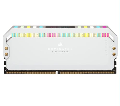 Corsair DOMINATOR PLATINUM RGB DDR5 RAM 64GB (2x32GB) 5200MHz CL40 Intel XMP iCUE Kompatibel Computer Speicher - Weiß (CMT64GX5M2B5200C40W) von Corsair