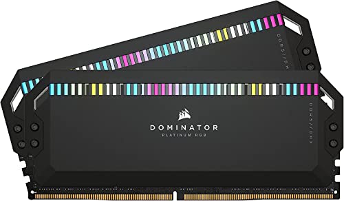 Corsair DOMINATOR PLATINUM RGB DDR5 RAM 64GB (2x32GB) 6400MHz CL32 Intel XMP iCUE Kompatibel Computer Speicher - Schwarz (CMT64GX5M2B6400C32) von Corsair