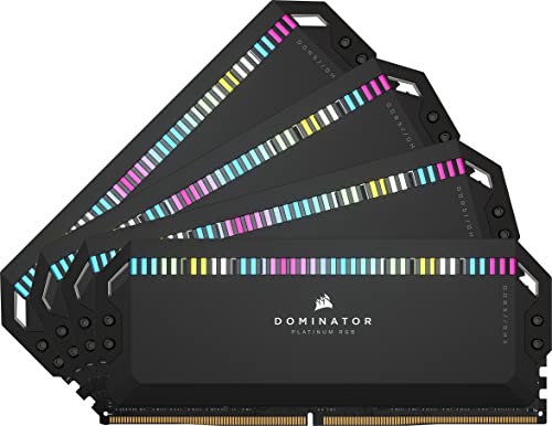 Corsair DOMINATOR PLATINUM RGB DDR5 RAM 64GB (4x16GB) 6600MHz CL32 Intel XMP iCUE Kompatibel Computer Speicher - Schwarz (CMT64GX5M4B6600C32) von Corsair