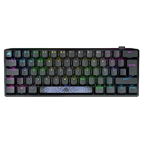 Corsair K70 PRO Mini Wireless RGB 60% Mechanical Gaming Keyboard – Swappable Cherry MX RED Switches – PBT Double-Shot Keycaps – iCUE Compatible – PC, Mac, PS5, PS4, Xbox – QWERTZ DE – Black von Corsair