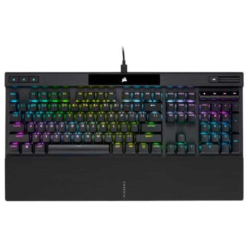 Corsair K70 PRO RGB Optical-Mechanical Gaming Keyboard - OPX Linear Switches, PBT Double-Shot Keycaps, 8,000Hz Hyper-Polling, Magnetic Soft-Touch Palm Rest - NA Layout, QWERTY - Black von Corsair