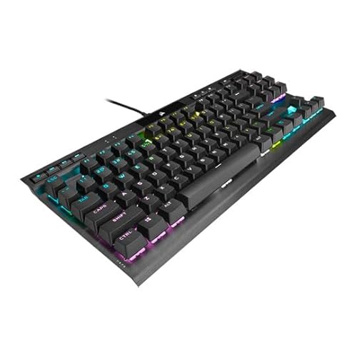 Corsair K70 RGB TKL Champion Series Tenkeyless Optisch-mechanische kabelgebundene Gaming-Tastatur - OPX Linearschalter - PBT Double-Shot Tastenkappen - iCUE kompatibel - QWERTY UK - Schwarz von Corsair