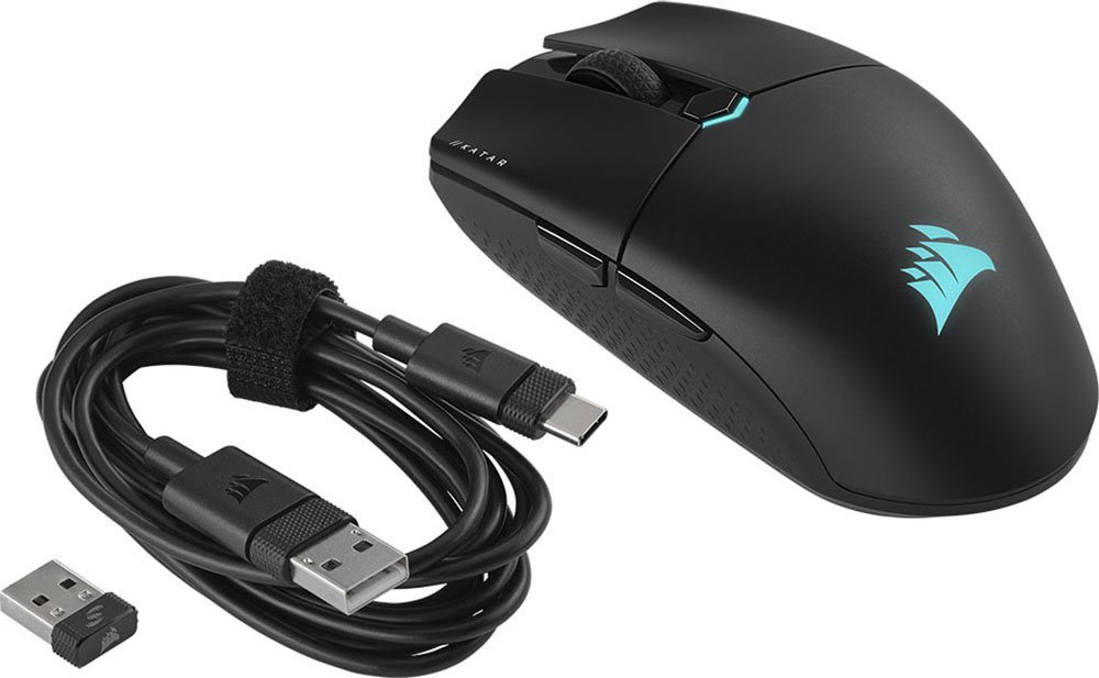 Corsair KATAR Elite Wireless Gaming Mouse Gaming-Maus (Wireless, Programmable Buttons, Lightweight, Rechargeable) von Corsair