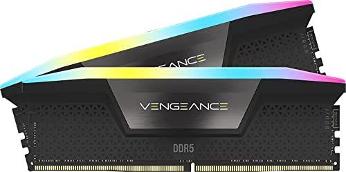 Corsair VENGEANCE RGB DDR5 RAM 32GB (2x16GB) 6800MHz CL40 Intel XMP iCUE Kompatibel Computer Speicher - Schwarz (CMH32GX5M2B6800C40) von Corsair