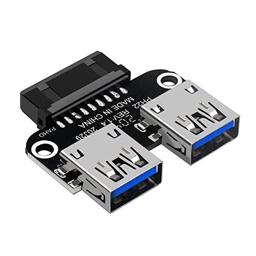 Cosmin 20Pin auf Dual USB3.0 Adapter Konverter Desktop Motherboard 19 Pin/20P Header auf 2 Ports USB eine Buchse,PH22 von Cosmin