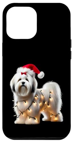 Hülle für iPhone 12 Pro Max Coton de Tulear Weihnachtsmannmütze Weihnachtsbeleuchtung Hundebesitzer Mama Papa von Coton de Tulear Christmas Products